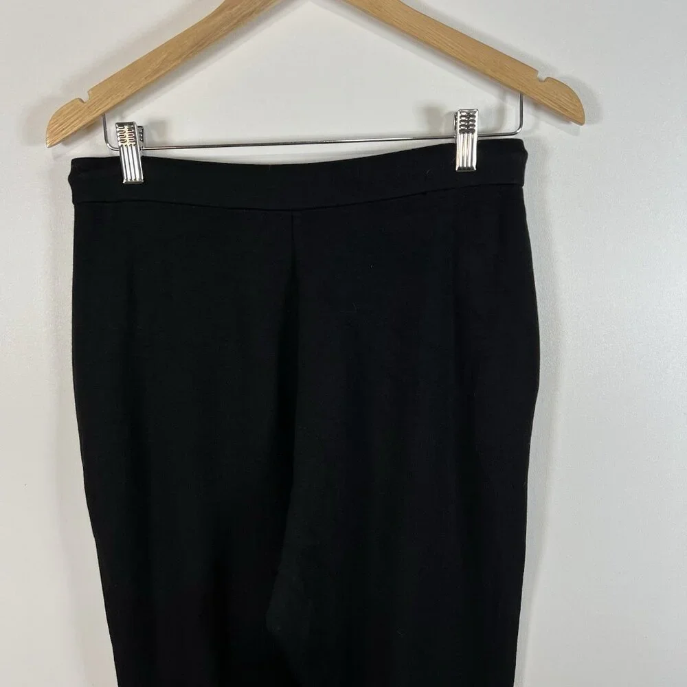 Theory Double Knit Jersey Slouchy Jogger Pants Split Hem Ankle Black Medium_7